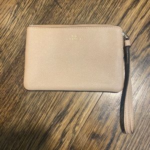Tan Coach wristlet